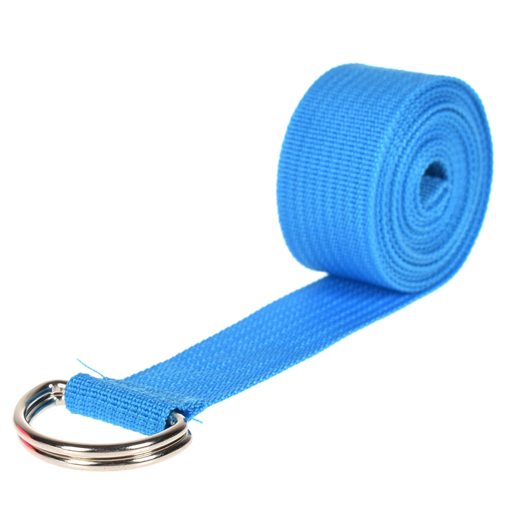 180cm Multicolors Yoga Stretch Strap D-Ring Belt Fitness Exercise Gym Rope Figure Waist Leg Resistance Fitness Bands Yoga Belt