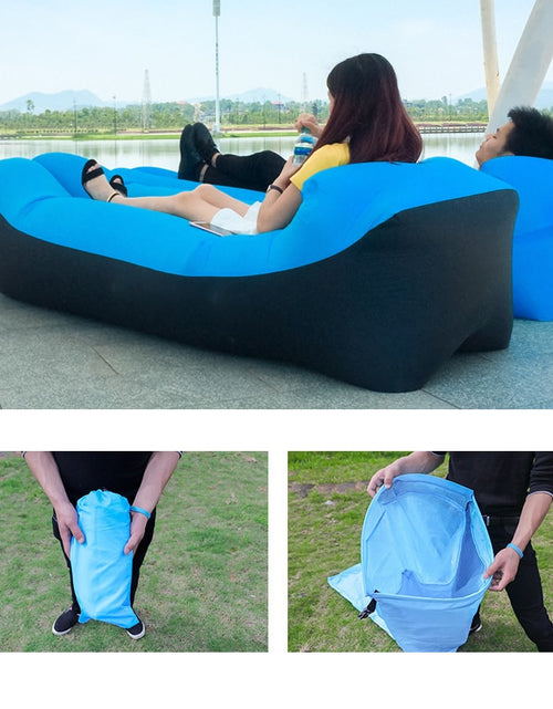 Load image into Gallery viewer, Trend Outdoor Products Fast Infaltable Air Sofa Bed Good Quality Sleeping Bag Inflatable Air Bag Lazy bag Beach Sofa 240*70cm
