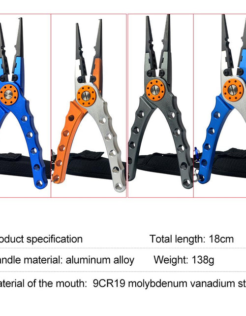 Load image into Gallery viewer, Fishing Pliers Fishing Tools Line Cutter Multifunctional Knot Aluminum Alloy Scissors Hook Remover 150g 20CM  Fishing Equipment
