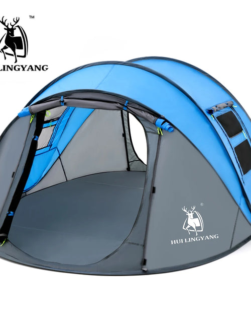 Load image into Gallery viewer, HUI LINGYANG throw tent outdoor automatic tents throwing pop up waterproof camping hiking tent waterproof large family tents
