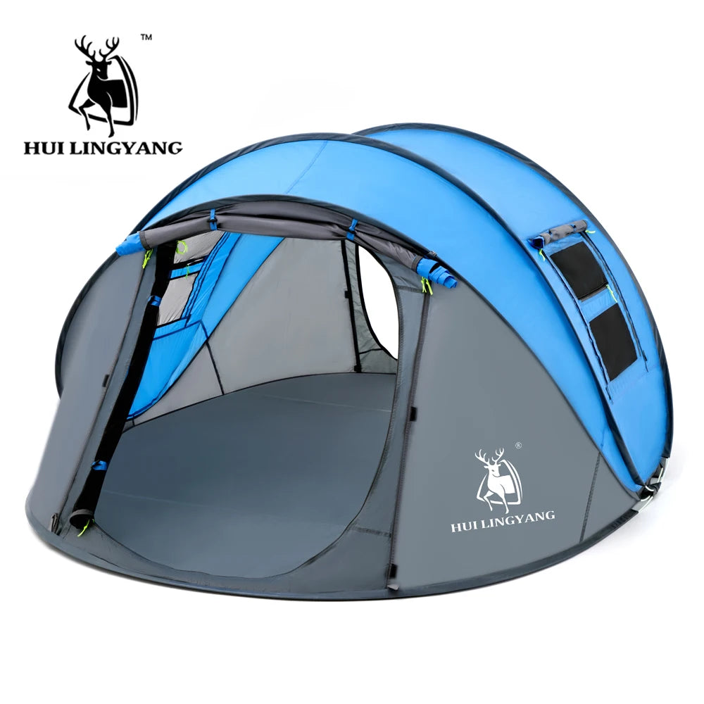 HUI LINGYANG throw tent outdoor automatic tents throwing pop up waterproof camping hiking tent waterproof large family tents