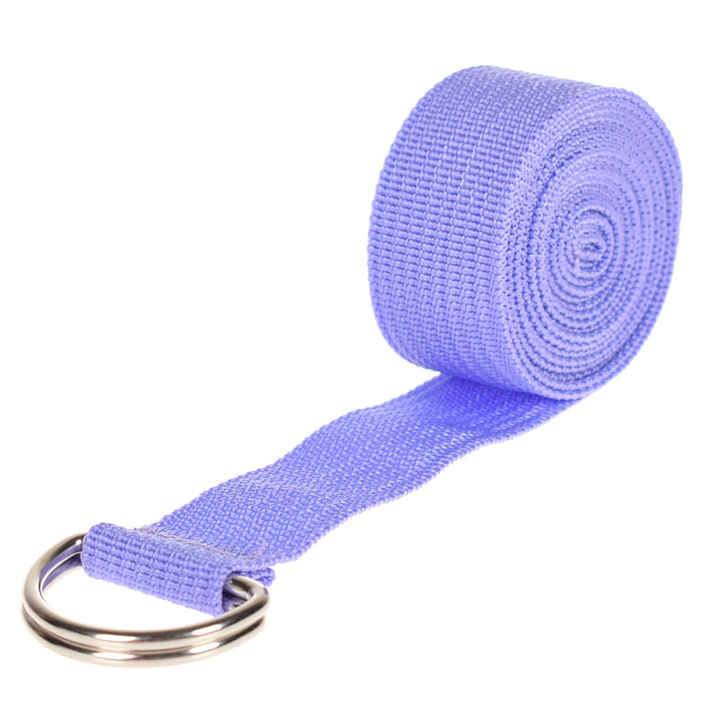 180cm Multicolors Yoga Stretch Strap D-Ring Belt Fitness Exercise Gym Rope Figure Waist Leg Resistance Fitness Bands Yoga Belt