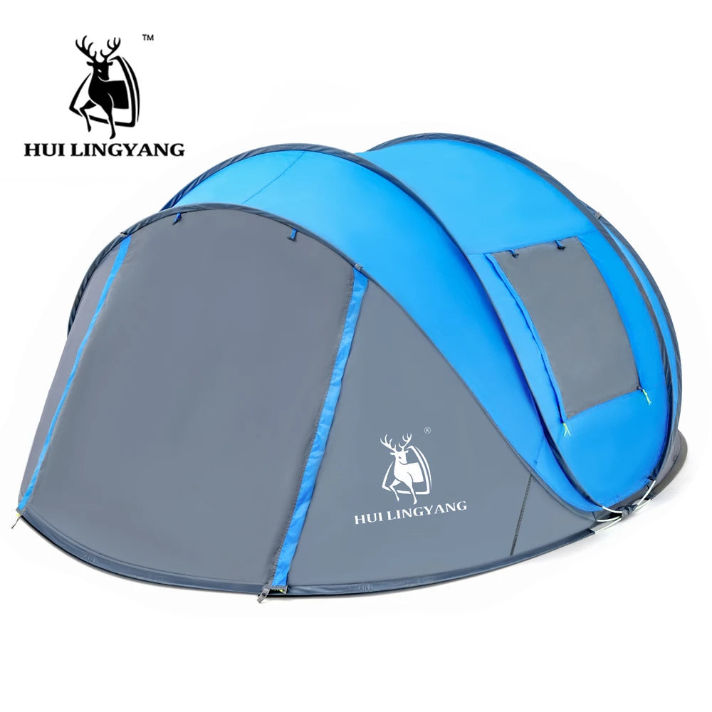 HUI LINGYANG throw tent outdoor automatic tents throwing pop up waterproof camping hiking tent waterproof large family tents