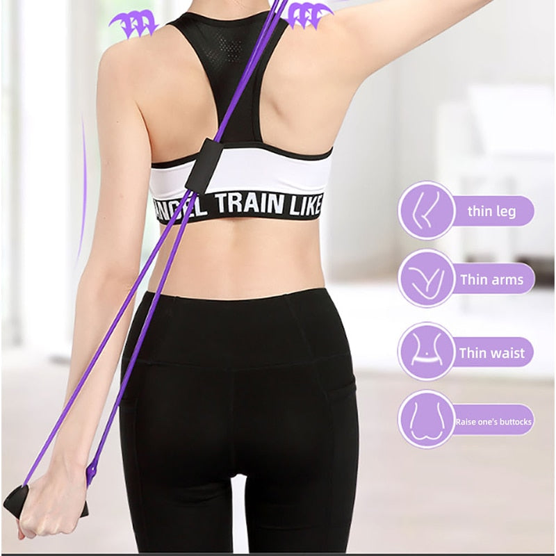 Fitness Rope Resistance Bands 8 Word Rubber Bands for Fitness Elastic Band Fitness Equipment Expander Workout Yoga Training