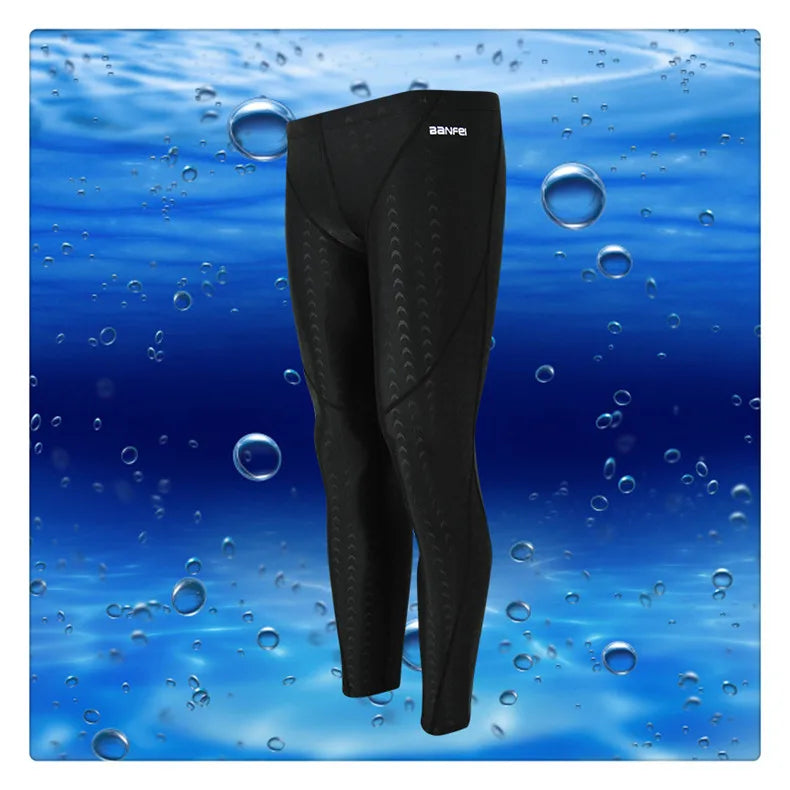 Professional Swimming Pants Men Swimwear long Swimming Trunks Man Swimsuit Men's Tights Beach Sport Swim Wear Bathing Suits