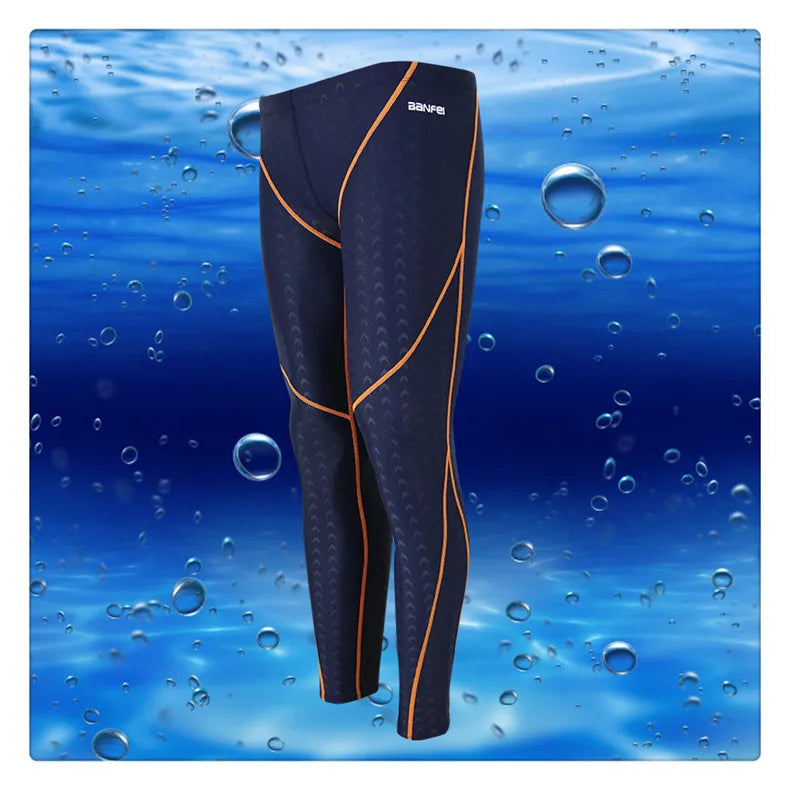 Professional Swimming Pants Men Swimwear long Swimming Trunks Man Swimsuit Men's Tights Beach Sport Swim Wear Bathing Suits