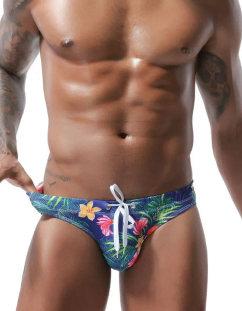 Load image into Gallery viewer, Sexy Floral Men&#39;s Swimwear Bikini Gay mens Swim Briefs Men Swimsuit Sunga Low Waist Swimming Bathing Suit Surf Sport Wear Short
