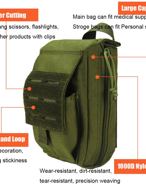 Load image into Gallery viewer, Tactical Molle First Aid Kit Survival Bag 1000D Nylon Emergency Pouch Military Outdoor Travel Waist Pack Camping Lifesaving Case
