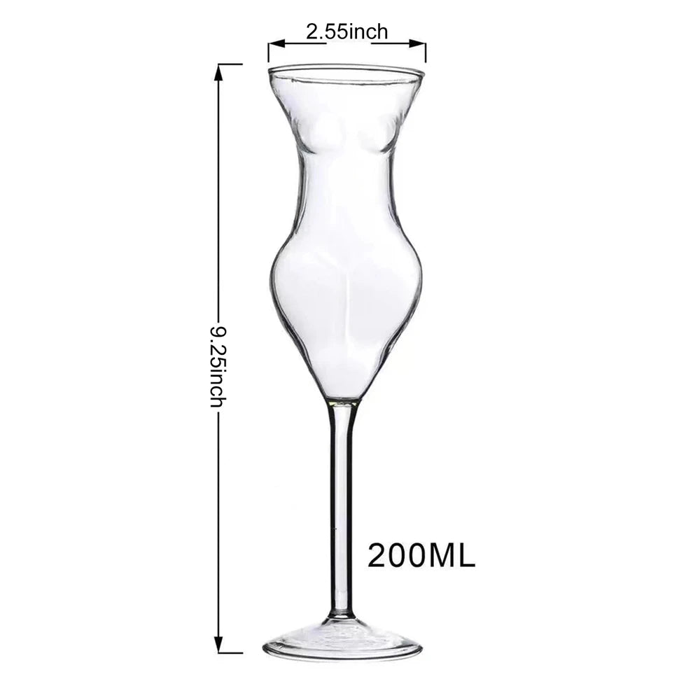 Wine Glass Goblet Body Shape Cocktail Glass Creative Women Body Shaped Glass Champagne Goblet for Home Party Bar Club