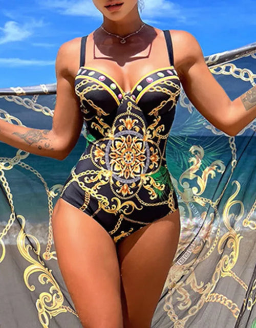 Load image into Gallery viewer, Summer Sexy Print One Piece Swimsuits Closed Female Swimwear Push Up Body Women&#39;s Swim Wear Bathing Suits Beach Pool Bather 2024
