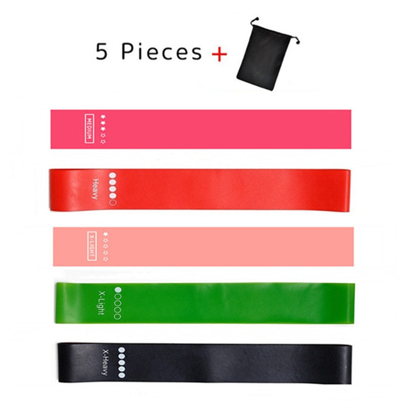 5Pcs/Set Yoga Resistance Rubber Bands Expander Belt Bodybuilding Fitness Equipment Pilates Sport Training Workout Elastic Bands