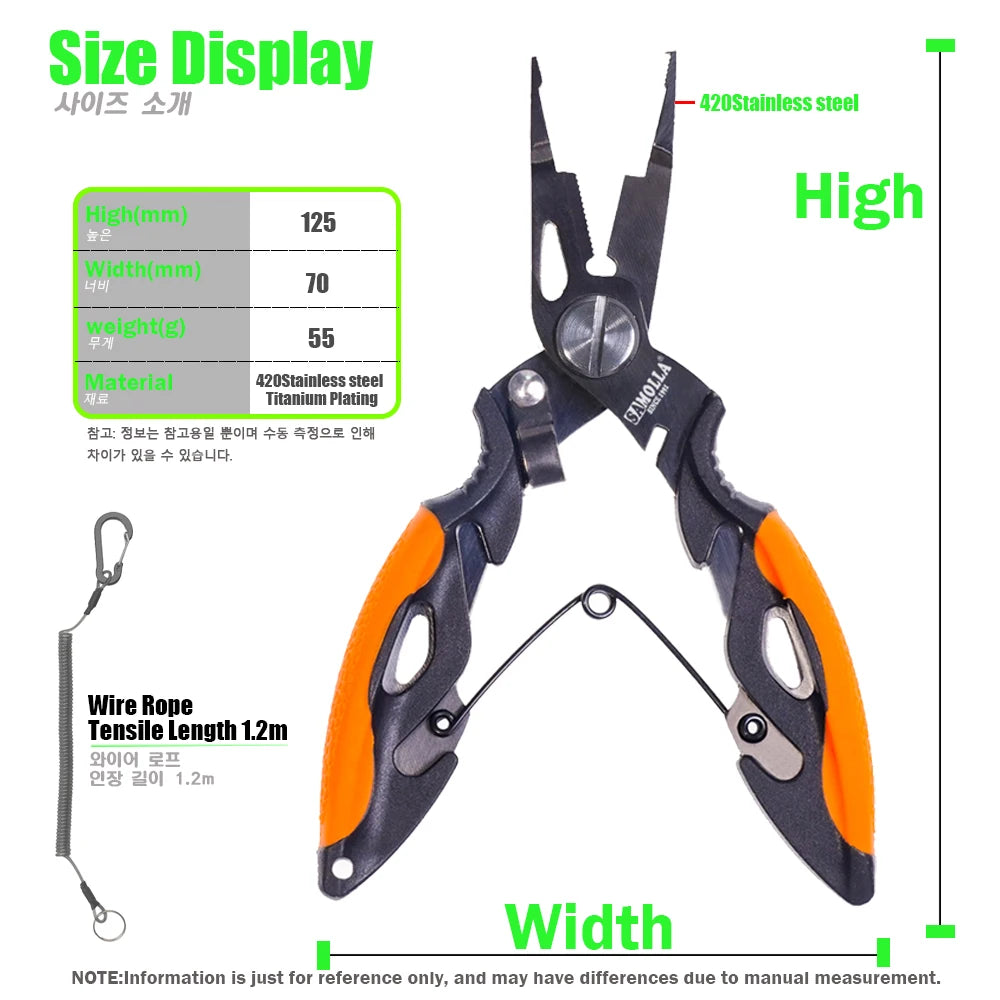 New Multifunctional Fishing Pliers Accessories 420 Stainless Steel Body Scissors Line Cutter Hooks Remover Outdoor Fishing Tools