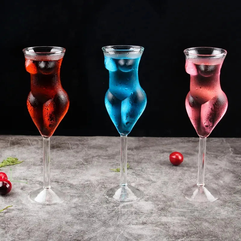 Cocktail Glass Body Shape Glass Cup Crystal Glass Wine Goblet Glass Champagne Shot Glasses Borosilicate Beauty Goblet Cup