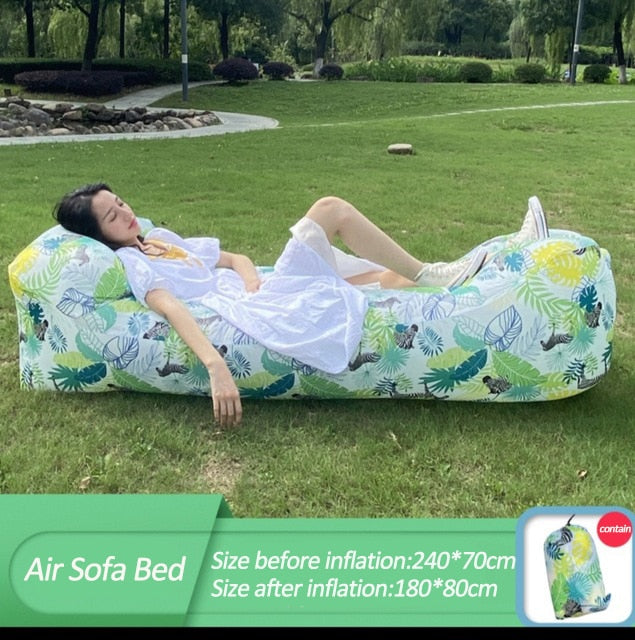 Trend Outdoor Products Fast Infaltable Air Sofa Bed Good Quality Sleeping Bag Inflatable Air Bag Lazy bag Beach Sofa 240*70cm