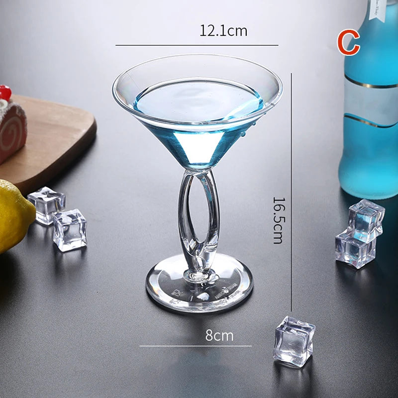 Acrylic Cocktail Cup Unbreakable Wine Glass Home Wedding Party Bar Goblet Red Juice Wine Drinking Glasses Bar Tools