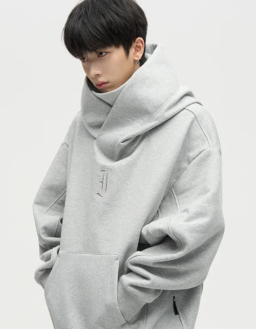 Load image into Gallery viewer, Autumn Ninja Streetwear Turtleneck Hoodies For Men Letter Embroidered Hip Hop Fashion Sweatshirts Y2K Vintage Fleece Hoody
