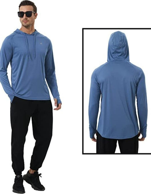 Load image into Gallery viewer, Men&#39;s Long Sleeve Hooded UPF 50+ Sun Protection Athletic Hoodie Leisure Gym Fishing Cycling Quick Drying T Shirts
