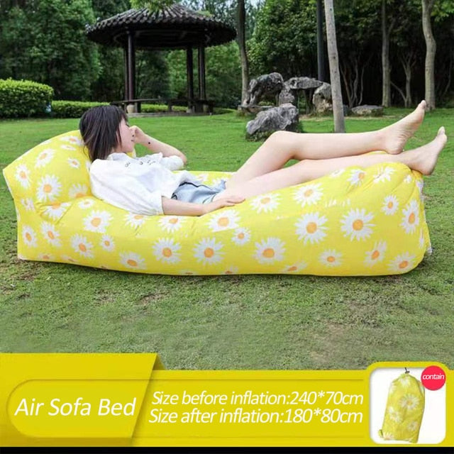 Trend Outdoor Products Fast Infaltable Air Sofa Bed Good Quality Sleeping Bag Inflatable Air Bag Lazy bag Beach Sofa 240*70cm