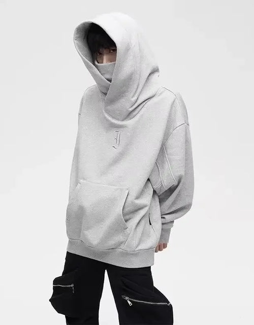 Load image into Gallery viewer, Autumn Ninja Streetwear Turtleneck Hoodies For Men Letter Embroidered Hip Hop Fashion Sweatshirts Y2K Vintage Fleece Hoody
