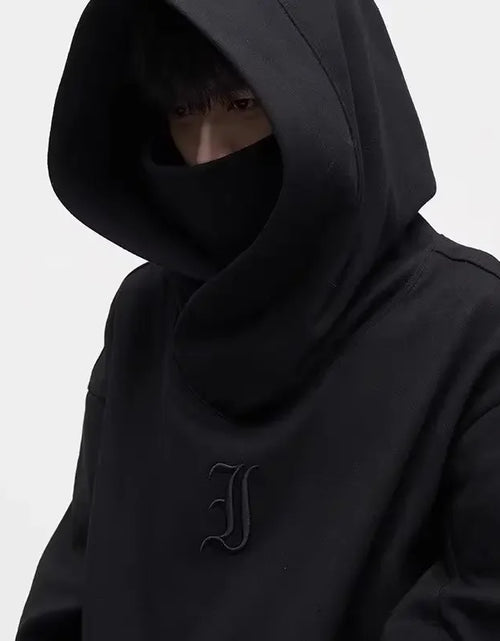 Load image into Gallery viewer, Autumn Ninja Streetwear Turtleneck Hoodies For Men Letter Embroidered Hip Hop Fashion Sweatshirts Y2K Vintage Fleece Hoody
