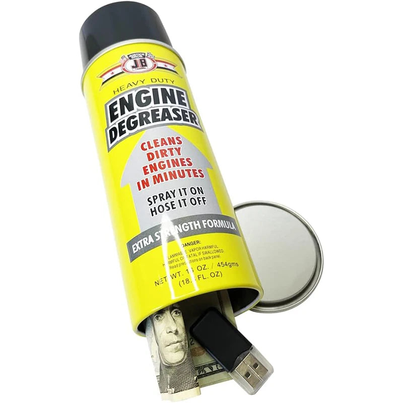 Engine Degreaser Diversion Safe Stash Can with Food Grade Smell Proof Bag with Hidden Compartment for Keys, Cash and Valuables