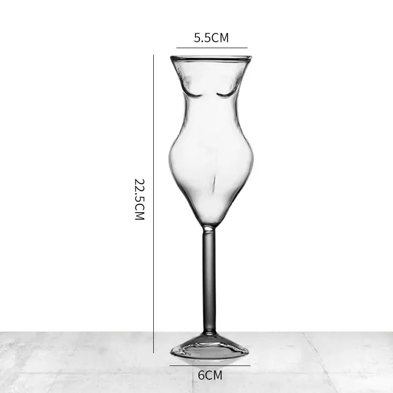 Cocktail Glass Body Shape Glass Cup Crystal Glass Wine Goblet Glass Champagne Shot Glasses Borosilicate Beauty Goblet Cup