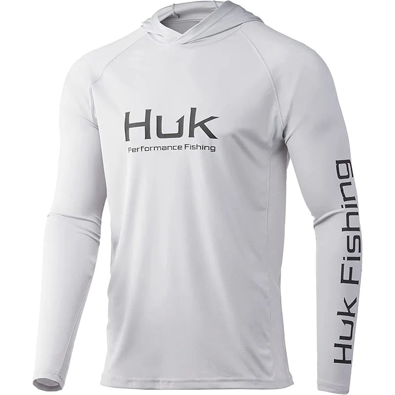 HUK Fishing Shirt Mens Long Sleeve Outdoor UV Performance fishing Clothing Upf Fishing Tops Sunscreen Breathable Anti Mosquito