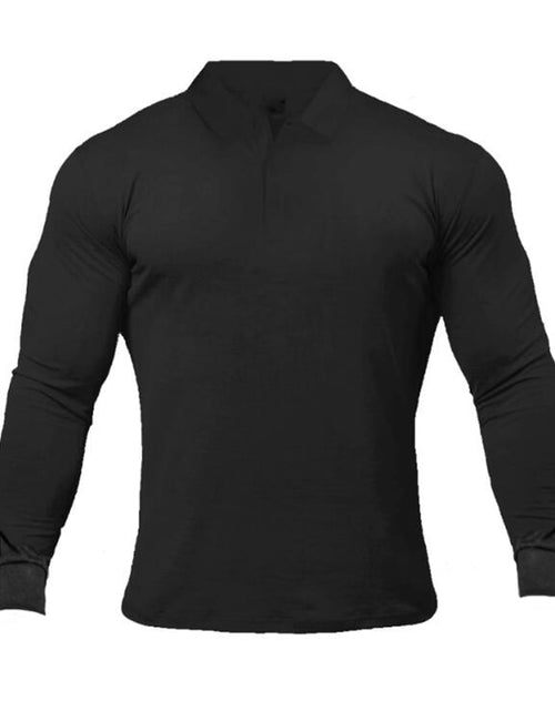 Load image into Gallery viewer, Brand Polo-Shirts Long Sleeve Male Cotton Solid Fitness Mens Slim Fit Fashion Autumn Breathable Polo Shirt
