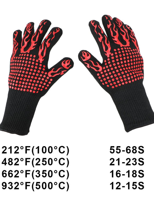 Load image into Gallery viewer, Extreme Heat Resistant 300-500 Centigrade Fireproof Microwave Oven Gloves BBQ Fire Gloves Non-slip Flame Retardant Bakeware
