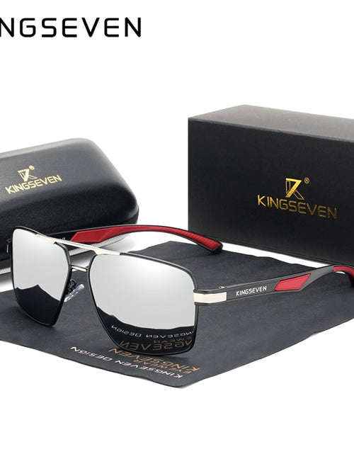 Load image into Gallery viewer, KINGSEVEN Aluminum Men&#39;s Sunglasse Polarized Lens Brand Red Design Temples Sun glasses Coating Mirror Glasses Oculos de sol 7719
