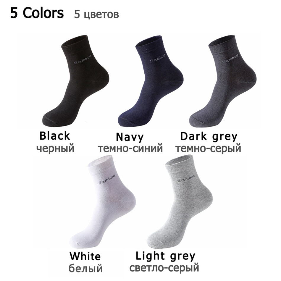 10Pair Gift Boxed Men Bamboo Socks Brand Comfortable Breathable Casual Business Men&#39;s Crew Socks High Quality Guarantee Sox Male