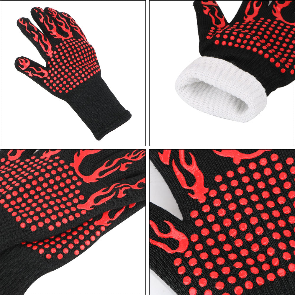 Extreme Heat Resistant 300-500 Centigrade Fireproof Microwave Oven Gloves BBQ Fire Gloves Non-slip Flame Retardant Bakeware