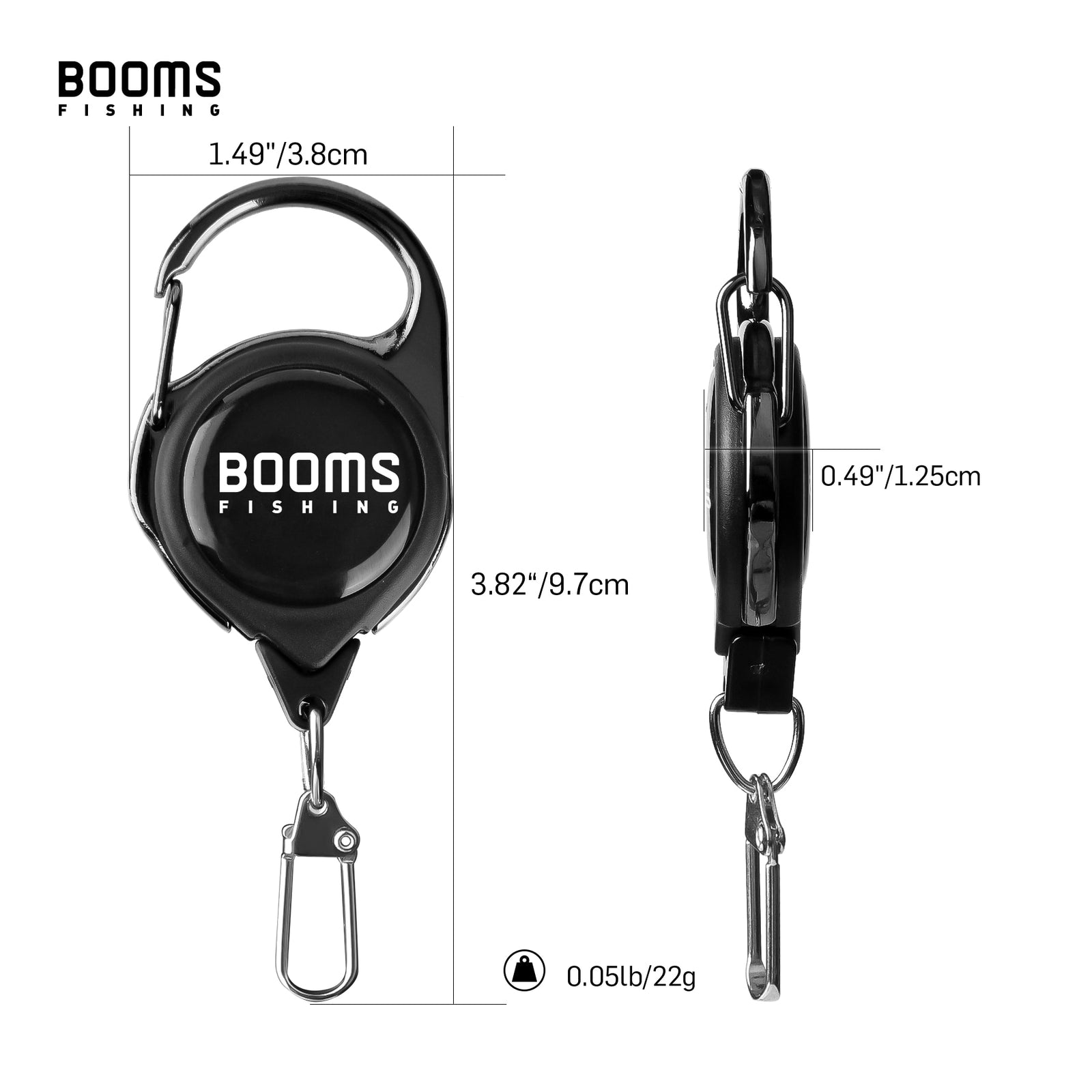 Booms Fishing RG1 Fly Fishing Retractor Tools Extractor Keeper Retractable Key Chain Reel Badge Holder Tackle Boxes Accessories