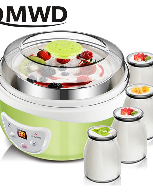 Load image into Gallery viewer, DMWD Multifunctional Electric Yogurt Maker Timing Natto Rice Wine Machine Automatic Yoghurt Fermenter With 4 Leben Glass Cups EU
