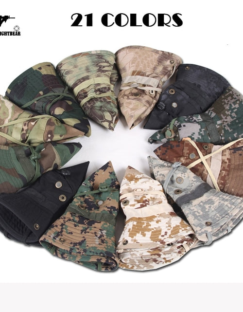 Load image into Gallery viewer, US Army Camouflage BOONIE HAT Thicken Military Tactical Cap Hunting Hiking Climbing Camping MULTICAM HAT 20 Color KA056
