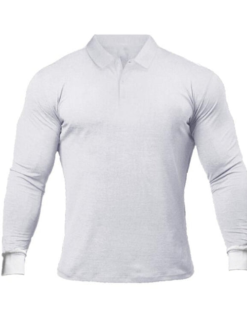 Load image into Gallery viewer, Brand Polo-Shirts Long Sleeve Male Cotton Solid Fitness Mens Slim Fit Fashion Autumn Breathable Polo Shirt
