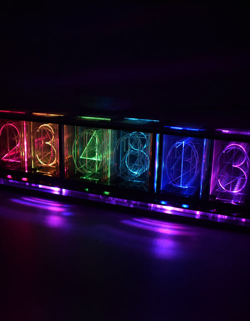 Load image into Gallery viewer, DIY Full-Color RGB Glow Tube Clock DS3231 Electronic Desktop Clock Kit Home Decoration Gift With LED Music Spectrum Function
