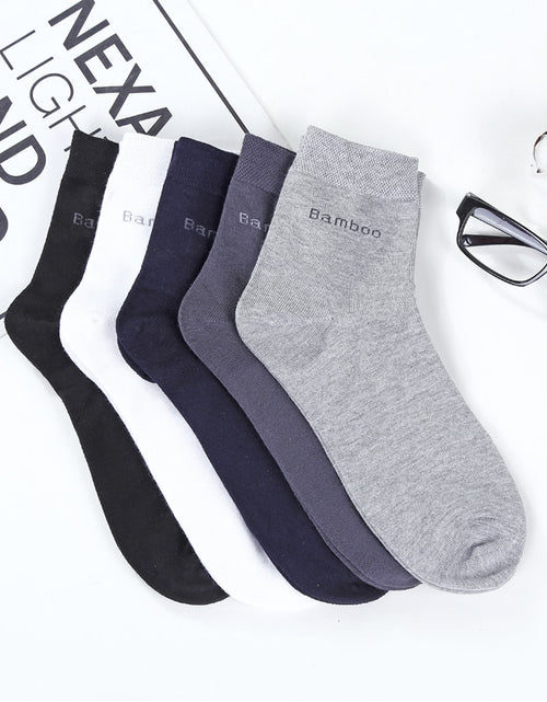 Load image into Gallery viewer, 10Pair Gift Boxed Men Bamboo Socks Brand Comfortable Breathable Casual Business Men&#39;s Crew Socks High Quality Guarantee Sox Male
