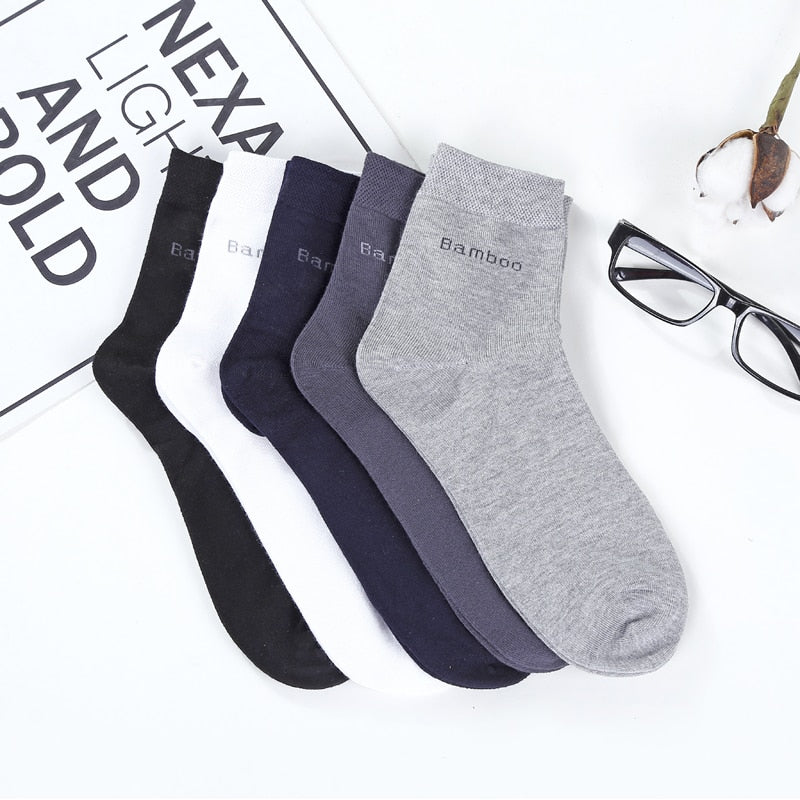 10Pair Gift Boxed Men Bamboo Socks Brand Comfortable Breathable Casual Business Men&#39;s Crew Socks High Quality Guarantee Sox Male