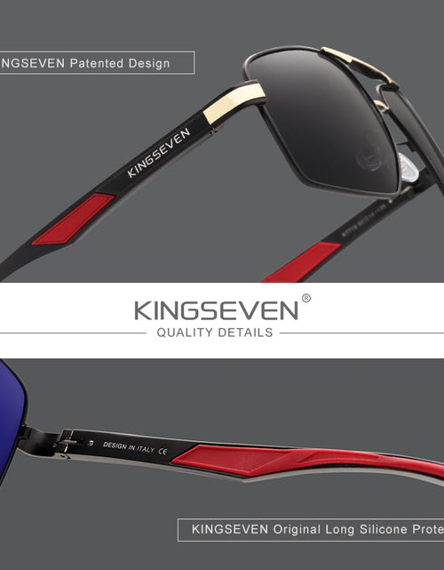 Load image into Gallery viewer, KINGSEVEN Aluminum Men&#39;s Sunglasse Polarized Lens Brand Red Design Temples Sun glasses Coating Mirror Glasses Oculos de sol 7719
