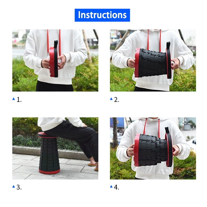 Outdoor Portable Chair Retractable Stool Folding Camping Chair Fishing Traveling Picnic Space Saving Telescopic Folding Chair