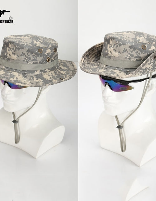 Load image into Gallery viewer, US Army Camouflage BOONIE HAT Thicken Military Tactical Cap Hunting Hiking Climbing Camping MULTICAM HAT 20 Color KA056
