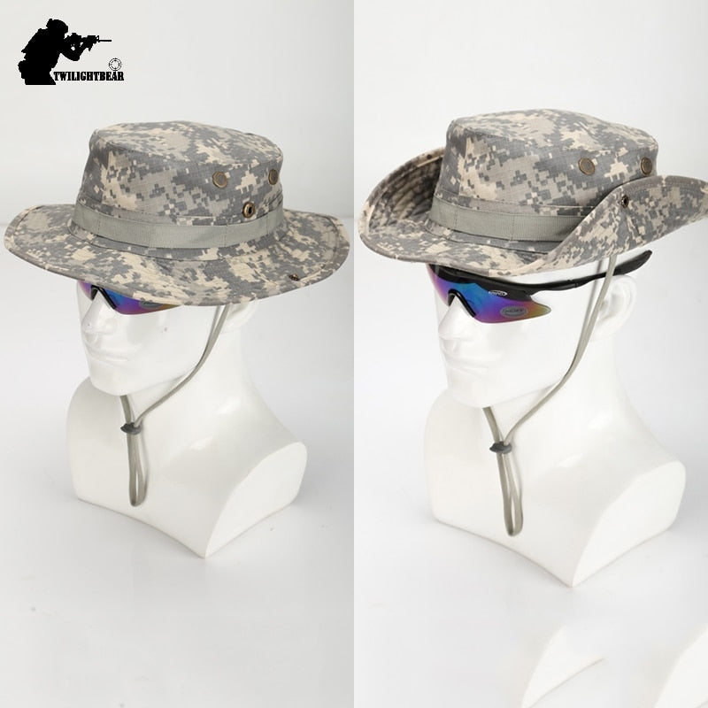 US Army Camouflage BOONIE HAT Thicken Military Tactical Cap Hunting Hiking Climbing Camping MULTICAM HAT 20 Color KA056