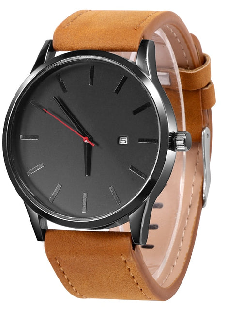 Load image into Gallery viewer, Simple Men Quartz Watch Relogio Masculino Military Sport Wristwatch Leather Strap Mens Reloj Complete Calendar Watches Hom Saati
