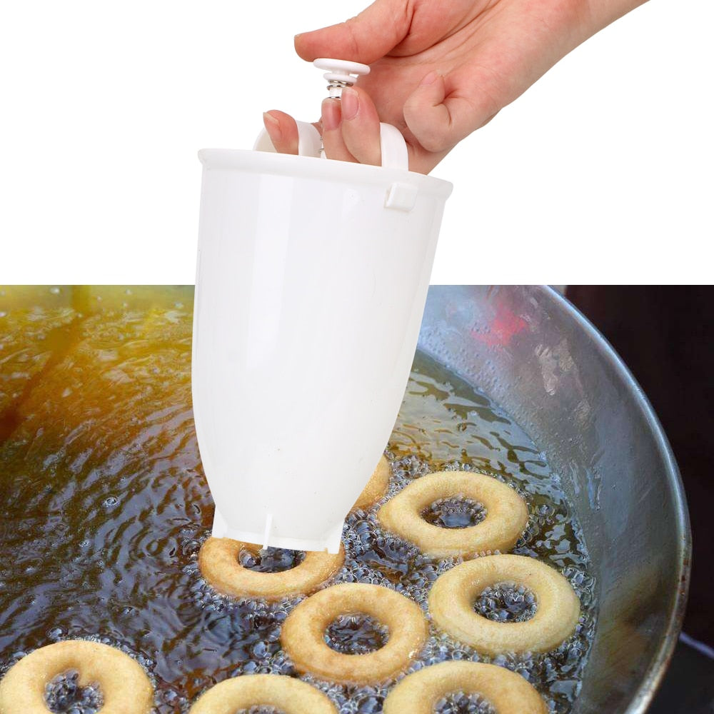 Donut Mould Easy Fast Portable Donut Maker Manual Waffle Dispenser Doughnut Machine Arabic Waffle Plastic Lightweight Deep Fry