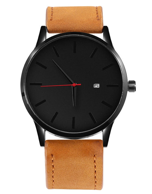 Load image into Gallery viewer, Simple Men Quartz Watch Relogio Masculino Military Sport Wristwatch Leather Strap Mens Reloj Complete Calendar Watches Hom Saati
