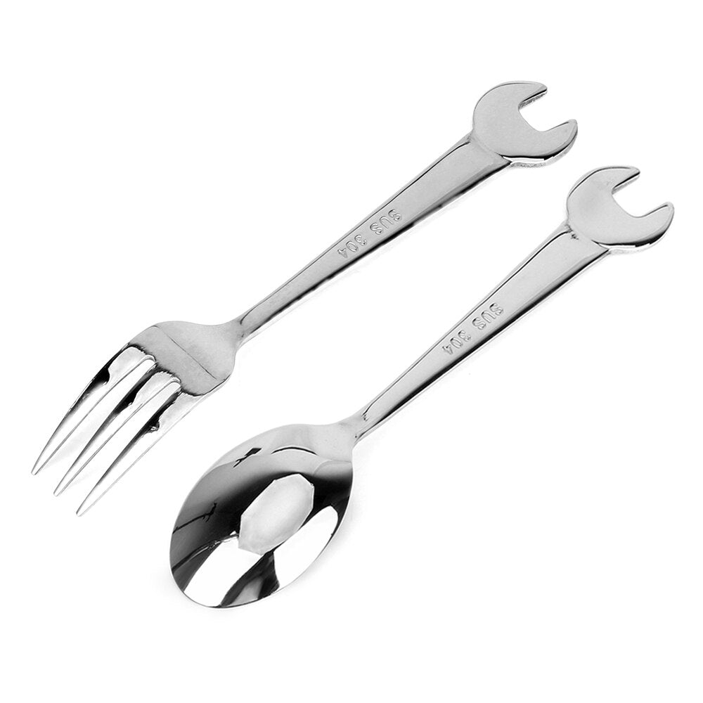 NICEYARD Wrench Spoon Cooking Fork Tableware Stainless Steel Wrench Shape Dinnerware Cooking Accessories Gadgets Kitchen Tools