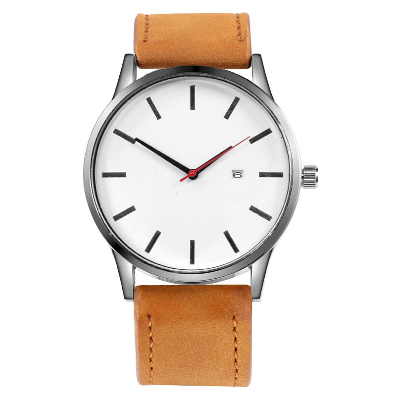 Simple Men Quartz Watch Relogio Masculino Military Sport Wristwatch Leather Strap Mens Reloj Complete Calendar Watches Hom Saati