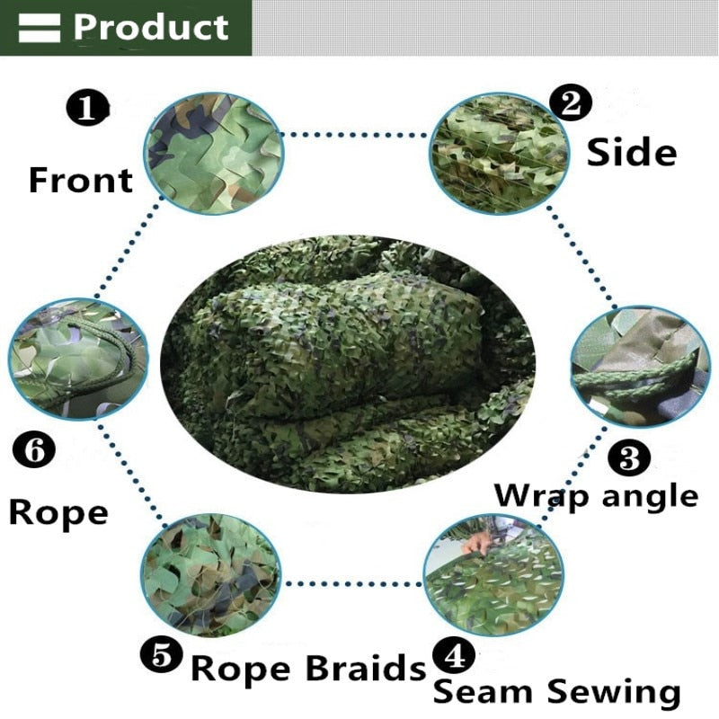 4x5m 2x3m Military Camouflage Net Camo Netting Army Nets Shade Mesh Hunting Garden Car Outdoor Camping Sun Shelter Tent