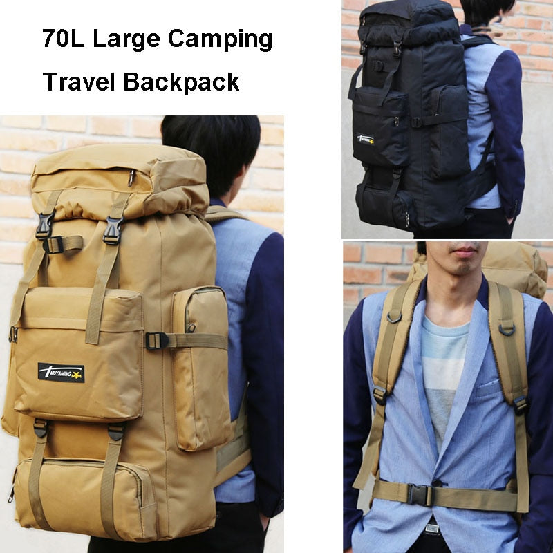 70L Large Capacity Backpack Multifunction Waterproof Army Military Backpack Rucksack for Hike Travel Backpacks Mochila Militar